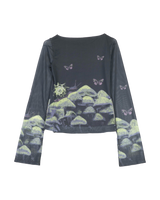The Santa Cruz Womens Strip Boat Neck Top in Night Visions