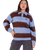 The Santa Cruz Womens Groovy Stack Knit Polo Jumper in Blue & Brown Stripe