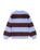 The Santa Cruz Womens Groovy Stack Knit Polo Jumper in Blue & Brown Stripe