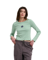 The Santa Cruz Womens Partial Dot Emb Long Sleeve T-Shirt in Pale Sage