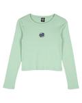 The Santa Cruz Womens Partial Dot Emb Long Sleeve T-Shirt in Pale Sage
