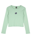 The Santa Cruz Womens Partial Dot Emb Long Sleeve T-Shirt in Pale Sage