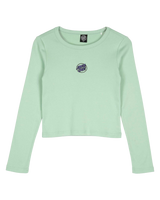 The Santa Cruz Womens Partial Dot Emb Long Sleeve T-Shirt in Pale Sage