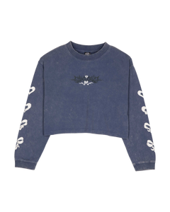 The Santa Cruz Womens Evolve Strip Long Sleeve T-Shirt in Heritage Blue Wash