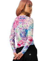 The Santa Cruz Womens Strip Digi Mesh Top in Critter