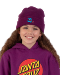 The Santa Cruz Boys Boys Hand Dude Beanie in Fresh Purple