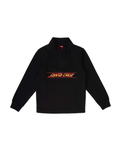 The Santa Cruz Boys Boys Classic Fade 1/4 Zip Sweatshirt in Black