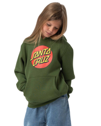 The Santa Cruz Boys Boys Classic Dot Hoodie in Dark Moss