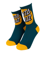 The Santa Cruz Boys Boys Oversize Other Dot Socks (2 Pack) in Green & Yellow