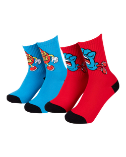 The Santa Cruz Boys Boys Dude Socks (2 Pack) in Dude Blue & Dude Red