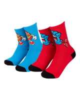 The Santa Cruz Boys Boys Dude Socks (2 Pack) in Dude Blue & Dude Red