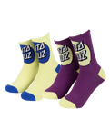 The Santa Cruz Boys Boys Oversize Other Dot Socks (2 Pack) in Green Glow & Fresh Purple