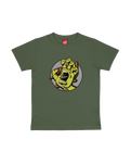 The Santa Cruz Boys Boys Hand Dot Front T-Shirt in Dark Moss