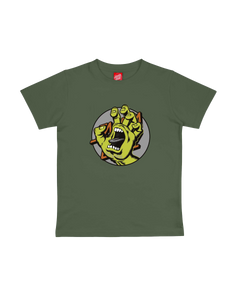 The Santa Cruz Boys Boys Hand Dot Front T-Shirt in Dark Moss