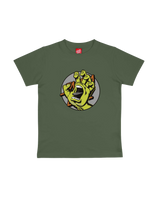 The Santa Cruz Boys Boys Hand Dot Front T-Shirt in Dark Moss