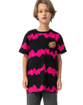 The Santa Cruz Boys Boys Slime Stripe T-Shirt in Black