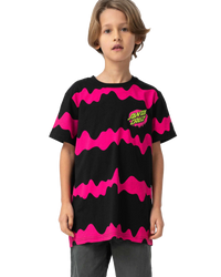 The Santa Cruz Boys Boys Slime Stripe T-Shirt in Black