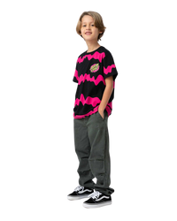 The Santa Cruz Boys Boys Slime Stripe T-Shirt in Black
