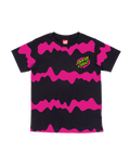 The Santa Cruz Boys Boys Slime Stripe T-Shirt in Black