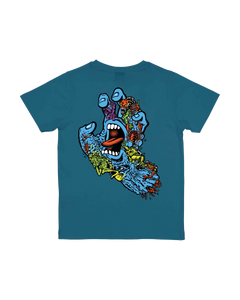 The Santa Cruz Boys Boys Roskopp Screaming Five T-Shirt in Teal