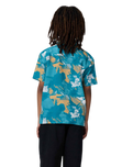 The Santa Cruz Boys Boys Stamped Opus Shirt in Teal Woodcut Camo