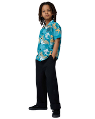 The Santa Cruz Boys Boys Stamped Opus Shirt in Teal Woodcut Camo