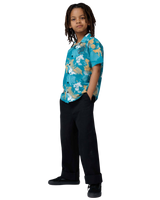 The Santa Cruz Boys Boys Stamped Opus Shirt in Teal Woodcut Camo
