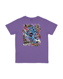 The Santa Cruz Boys Boys Damaged Hand T-Shirt in Fresh Purple
