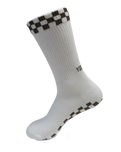 The Yogi Bare Womens Eco Bamboo Pilates Grip Socks in Chocolate Checkerboard