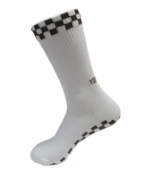 The Yogi Bare Womens Eco Bamboo Pilates Grip Socks in Chocolate Checkerboard