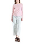 The American Vintage Womens Sonoma Long Sleeve T-Shirt in Vintage Marshmallow