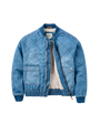 Lucia Denim Sherpa Bomber Jacket in Denim Blue
