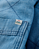 Lucia Denim Sherpa Bomber Jacket in Denim Blue