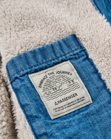 Lucia Denim Sherpa Bomber Jacket in Denim Blue