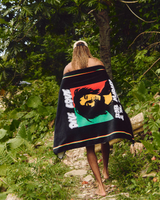 The Slowtide One Love Beach Towel in Black