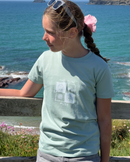 The ACS Clothing Boys Girls Muse Block T-Shirt in Aloe