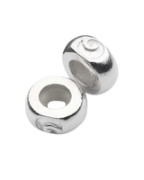 Silver Stopper Charm Beads in Silver