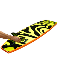 Shoot Out 7'6" Softboard in Orange & Flash Green Ripple