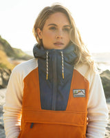 Alexander 1/2 Zip Polar Hooded Fleece Jacket in Sunrise Orange