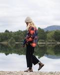 East Polar Fleece Shirt in Rich Navy & Red Ochre Check