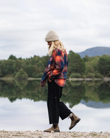 East Polar Fleece Shirt in Rich Navy & Red Ochre Check