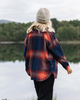 East Polar Fleece Shirt in Rich Navy & Red Ochre Check