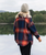 East Polar Fleece Shirt in Rich Navy & Red Ochre Check