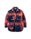 The Passenger Womens East Polar Fleece Shirt in Rich Navy & Red Ochre Check