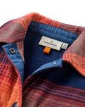 The Passenger Womens East Polar Fleece Shirt in Rich Navy & Red Ochre Check