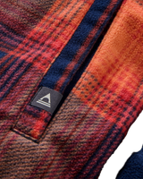 The Passenger Womens East Polar Fleece Shirt in Rich Navy & Red Ochre Check