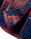 The Passenger Womens East Polar Fleece Shirt in Rich Navy & Red Ochre Check