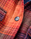 The Passenger Womens East Polar Fleece Shirt in Rich Navy & Red Ochre Check