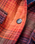 The Passenger Womens East Polar Fleece Shirt in Rich Navy & Red Ochre Check