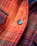 The Passenger Womens East Polar Fleece Shirt in Rich Navy & Red Ochre Check